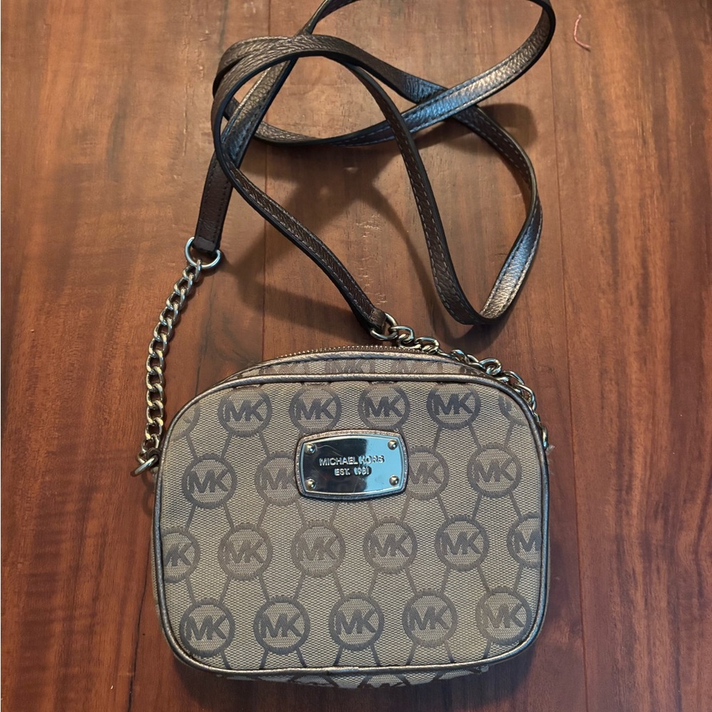 Michael Kors Brown Logo Crossbody Bag
